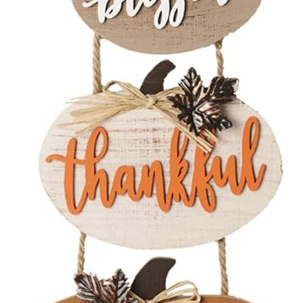Fall Decorations for Home Thanksgiving Sign Blessed Thankful Grateful Autumn Hom